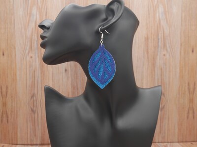 Two Layer Lightweight Faux Leather Dangle Leaf Earrings - image3